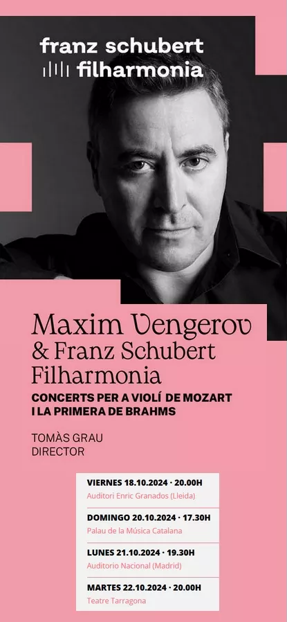 FRANZ SCHUBERT FILHARMONIA, MUSICA, FINANCIACION, CREA SGR, PALAU DE LA MUSICA, MAXIM VENGEROV